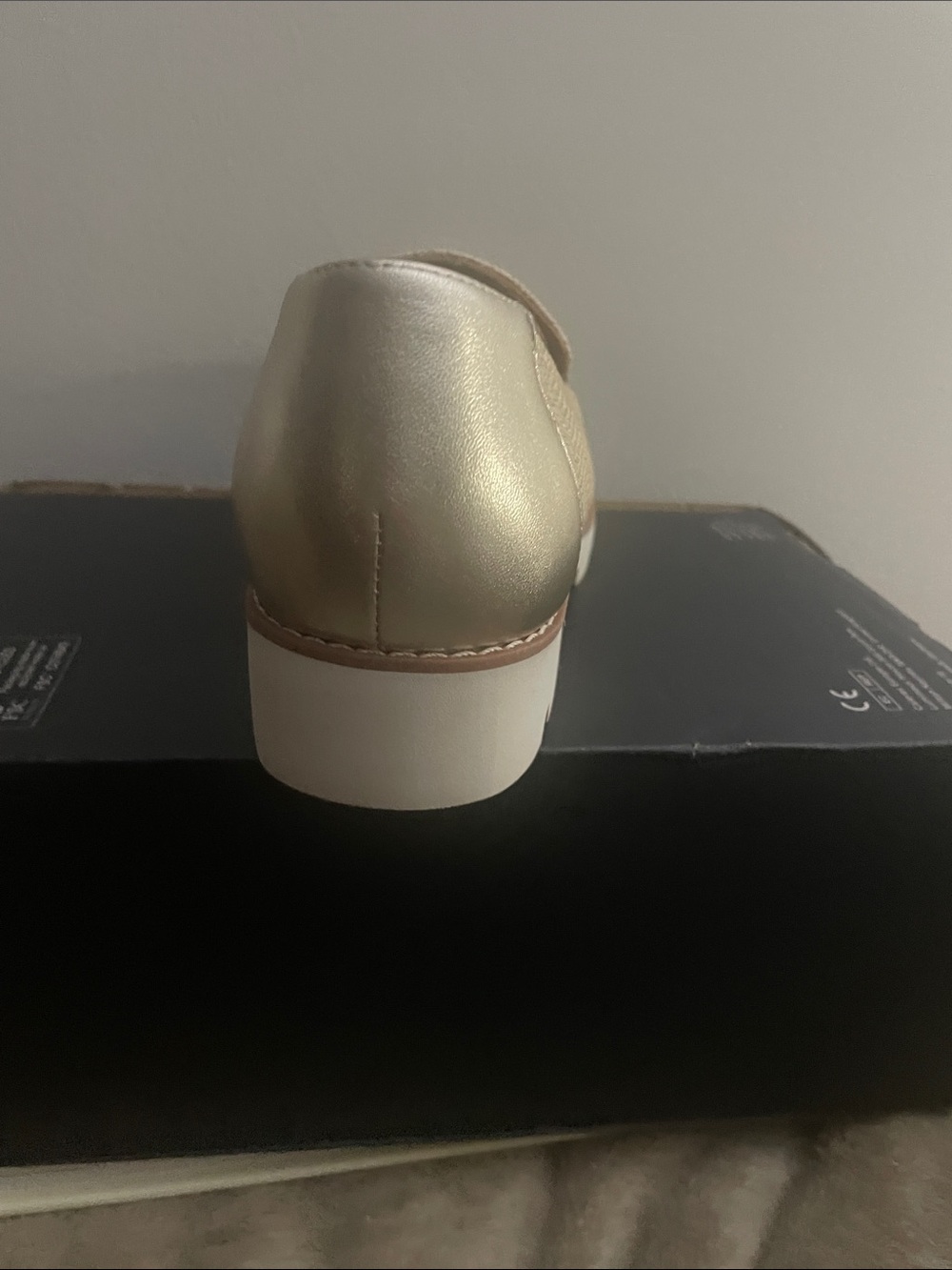 Vionic Cream Woven Slip-On Loafer with Metallic Heel - Picture 2 of 3